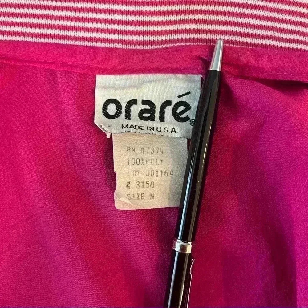Vintage | Barbiecore 90s SS Button Down Polo - Bubblegum Pink / Sz M - Picture 7 of 9